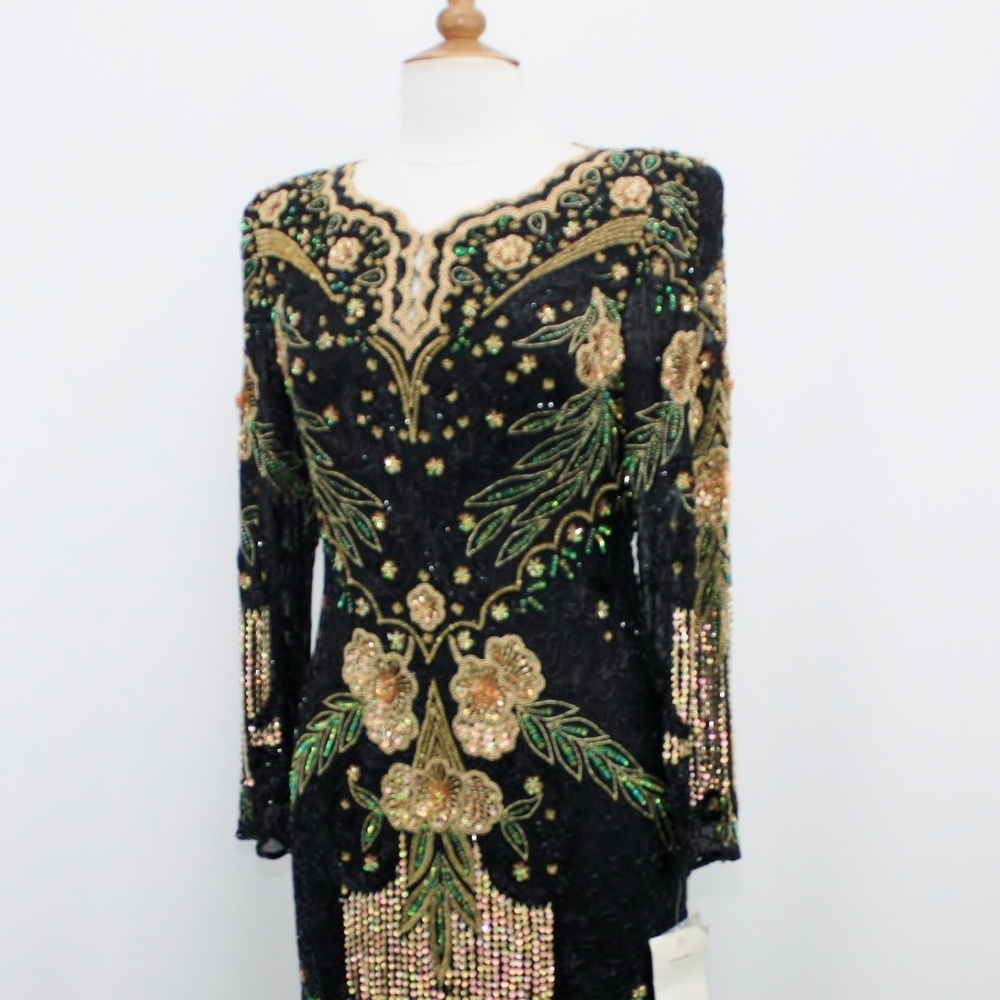 JASDEE Vintage Dress Length 45" inch Hand Work Bead & Sequins Style 1174